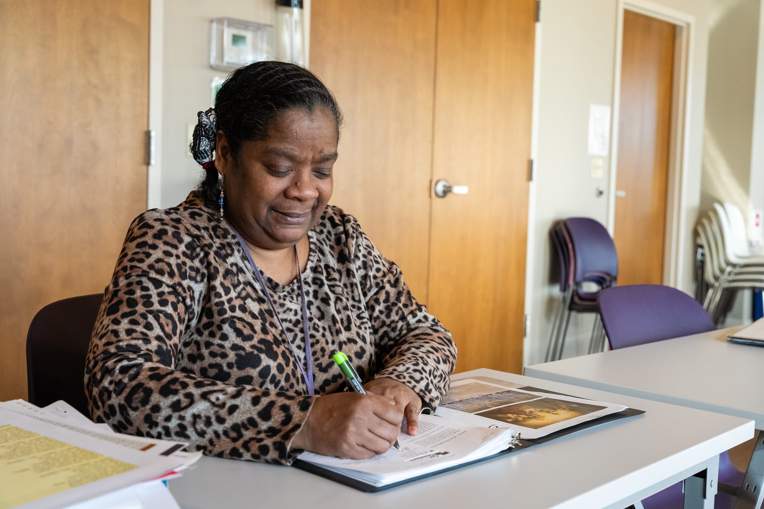 Learning Center student working on a written assignment